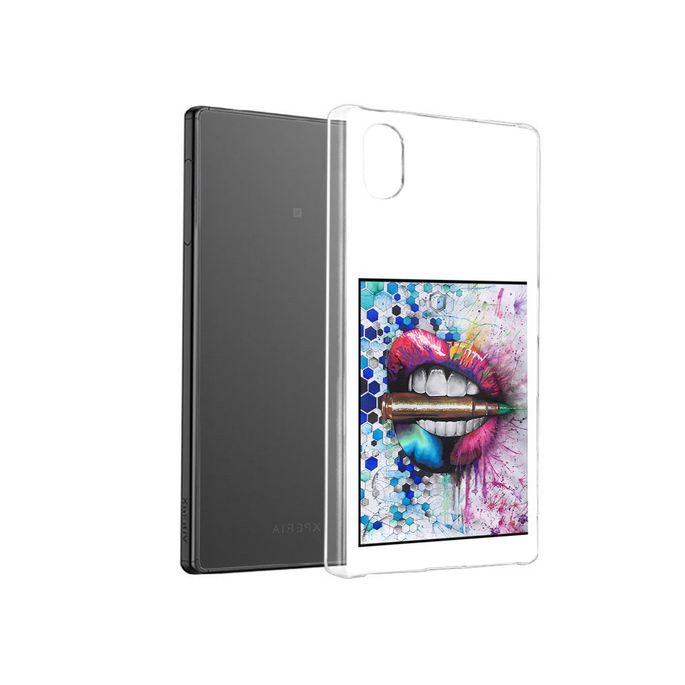 

Чехол MyPads Tocco для Sony Xperia X разноцветные губы с пулей, Прозрачный, Tocco