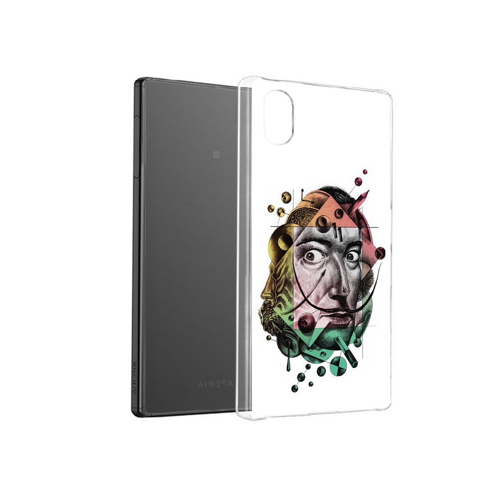 Чехол MyPads Tocco для Sony Xperia X разноцветное лицо абстракция