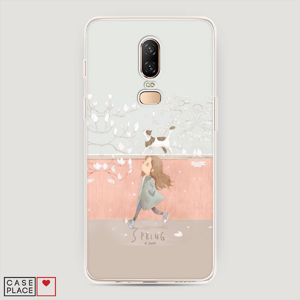 

Чехол Awog на OnePlus 6 / ВанПлас 6 "Девочка-весна", Серый, 150550-7