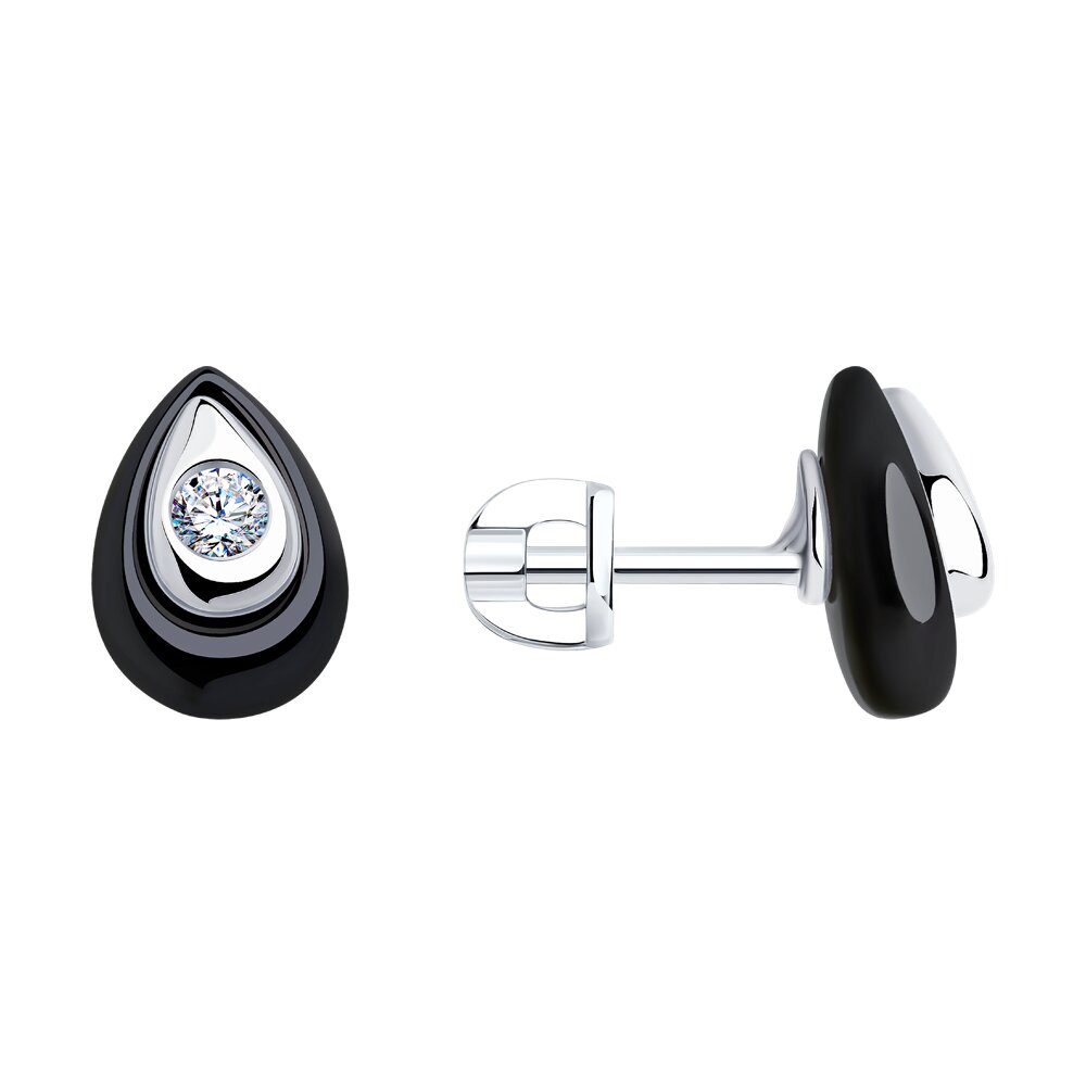 

Серьги из серебра с керамикой, фианитом ЯХОНТ Золотой 2700748, 2700748