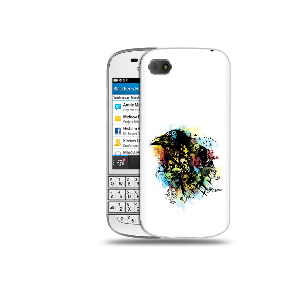 

Чехол MyPads Tocco для BlackBerry Q10 ворон и черепа, Прозрачный, Tocco