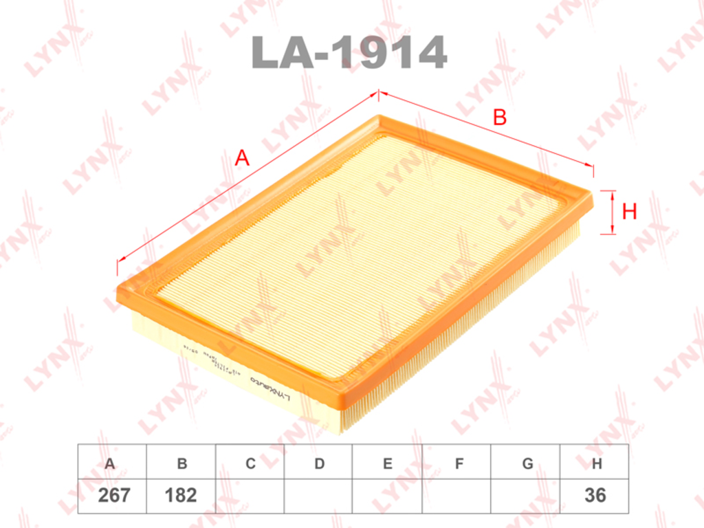 

Фильтр Воздушный Toyota Rav 4,Camry (12-) Lynx La1914