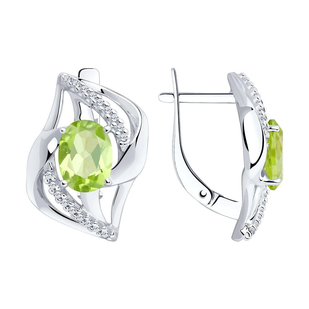 

Серьги из серебра ЯХОНТ Золотой 267636, фианит/хризолит, 267636
