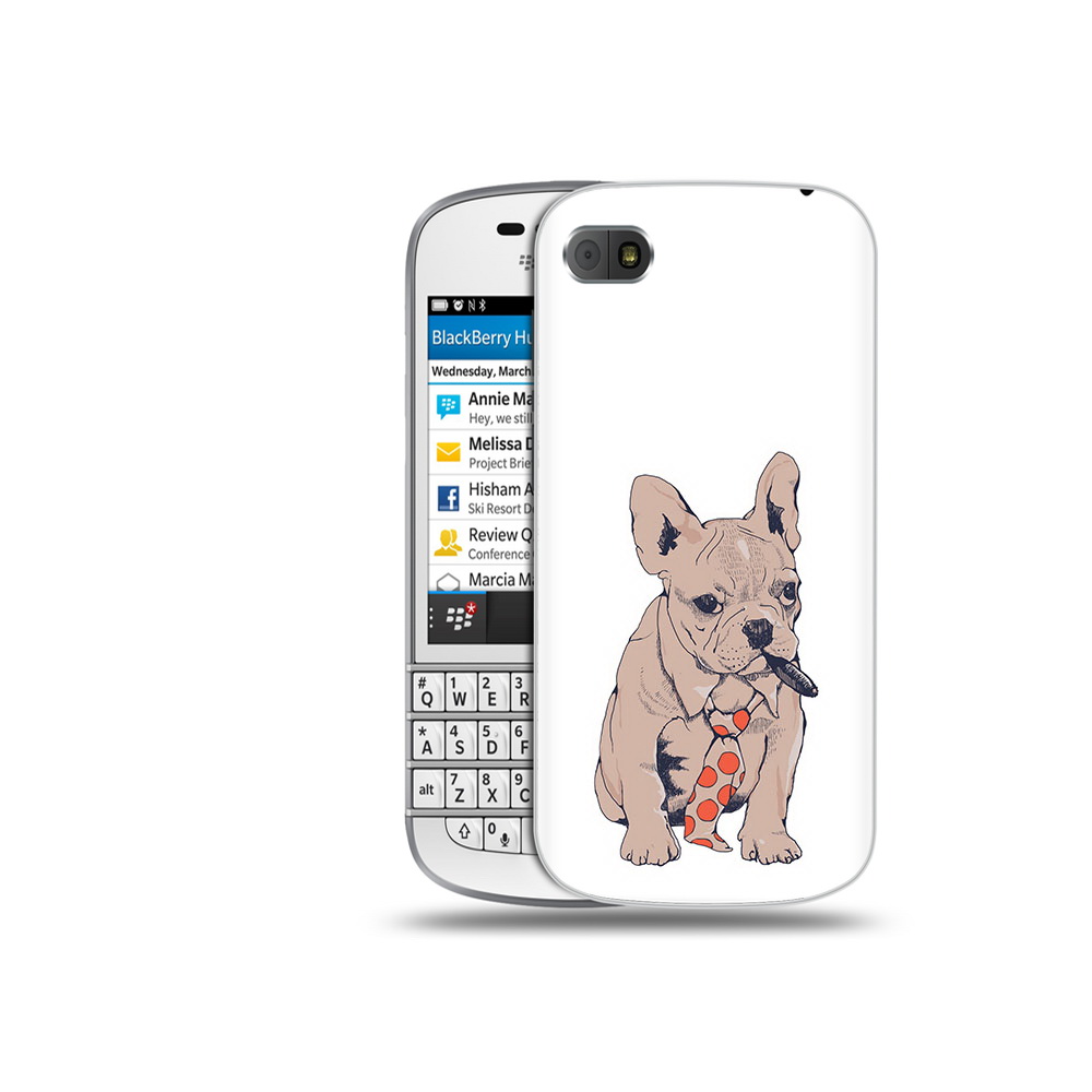 

Чехол MyPads Tocco для BlackBerry Q10 бульдог с сигарой, Прозрачный, Tocco