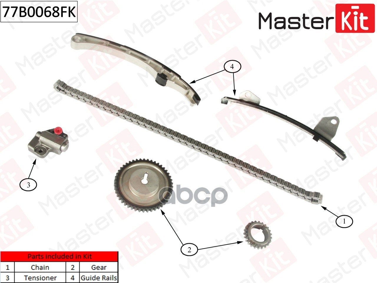 

Комплект Цепи Грм Mazda 3 1.4-1.8I 04- Co Звездочками MasterKit 77B0068FK