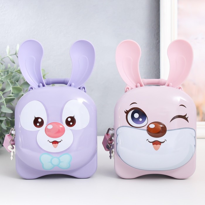 

Копилка металл "Забавный зайка" МИКС 8,5х10,5х17,5 см