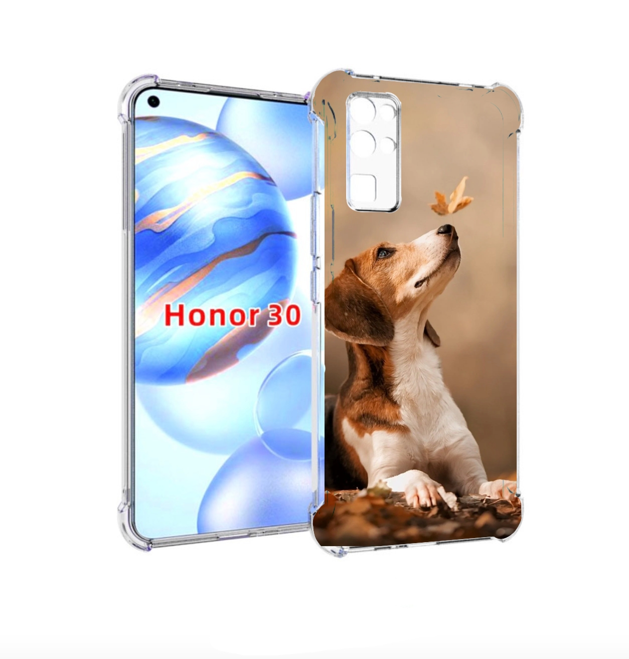 

Чехол бампер MyPads бигль-собака для Honor 30 (BMH-AN10) противо, Прозрачный, Tocco