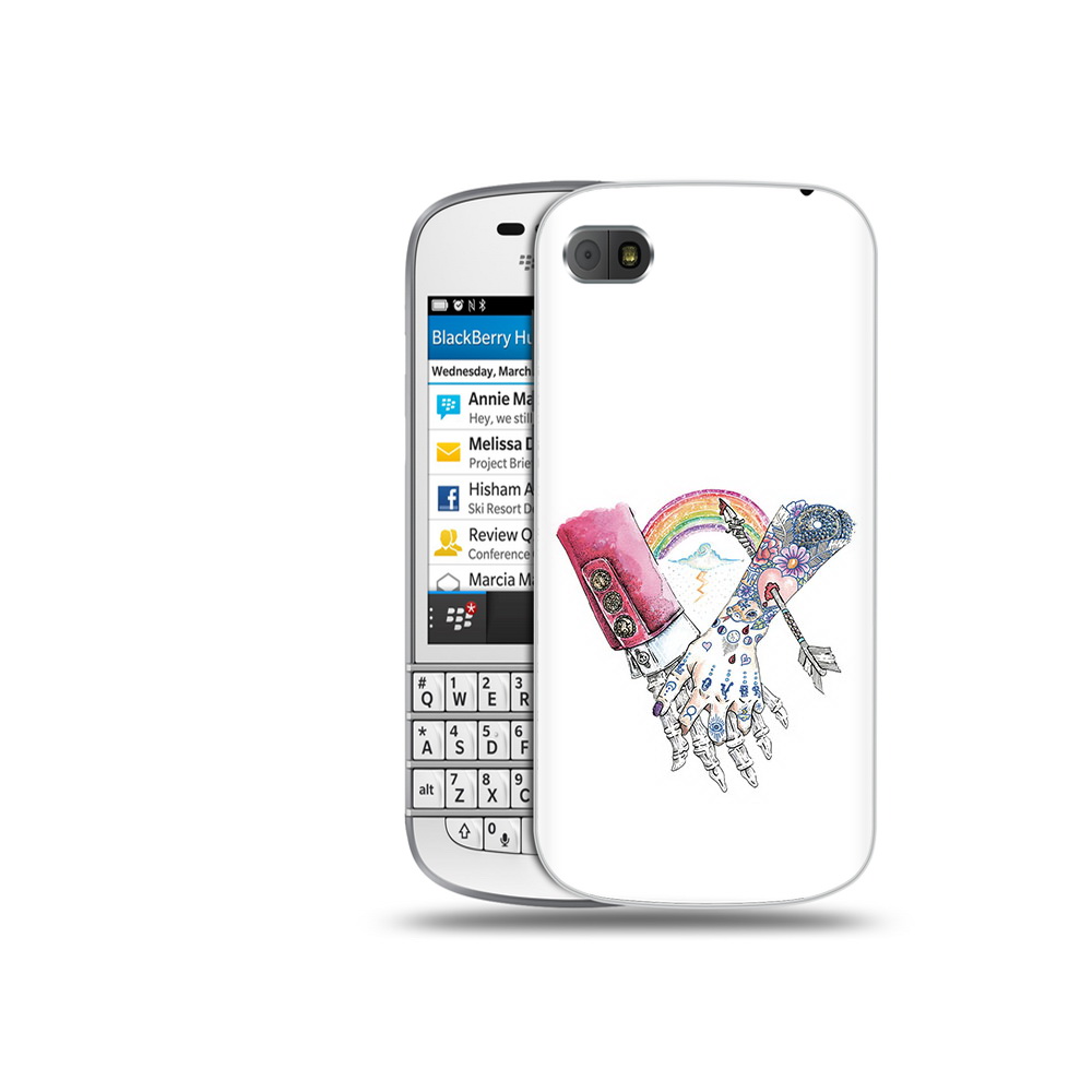 

Чехол MyPads Tocco для BlackBerry Q10 абстракция руки в татуировках, Прозрачный, Tocco