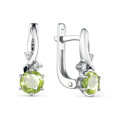 

Серьги из серебра ЯХОНТ Золотой 230780, фианит/хризолит, 230780