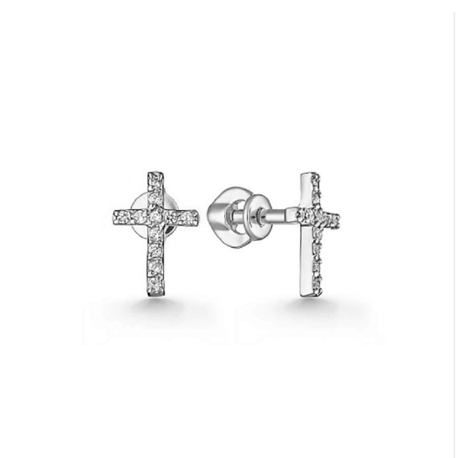 

Серьги из серебра с фианитом ЯХОНТ Ювелирный 223343, 223343