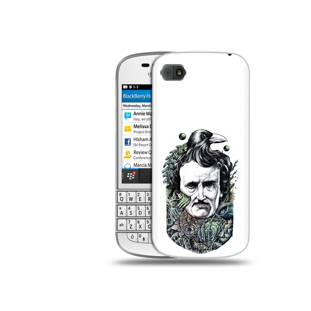 

Чехол MyPads Tocco для BlackBerry Q10 Эдгар Аллан с вороном, Прозрачный, Tocco
