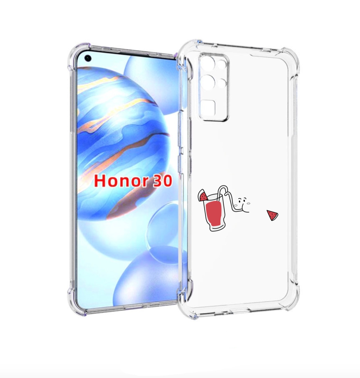 

Чехол бампер MyPads арбузный-напиток для Honor 30 (BMH-AN10) про, Прозрачный, Tocco