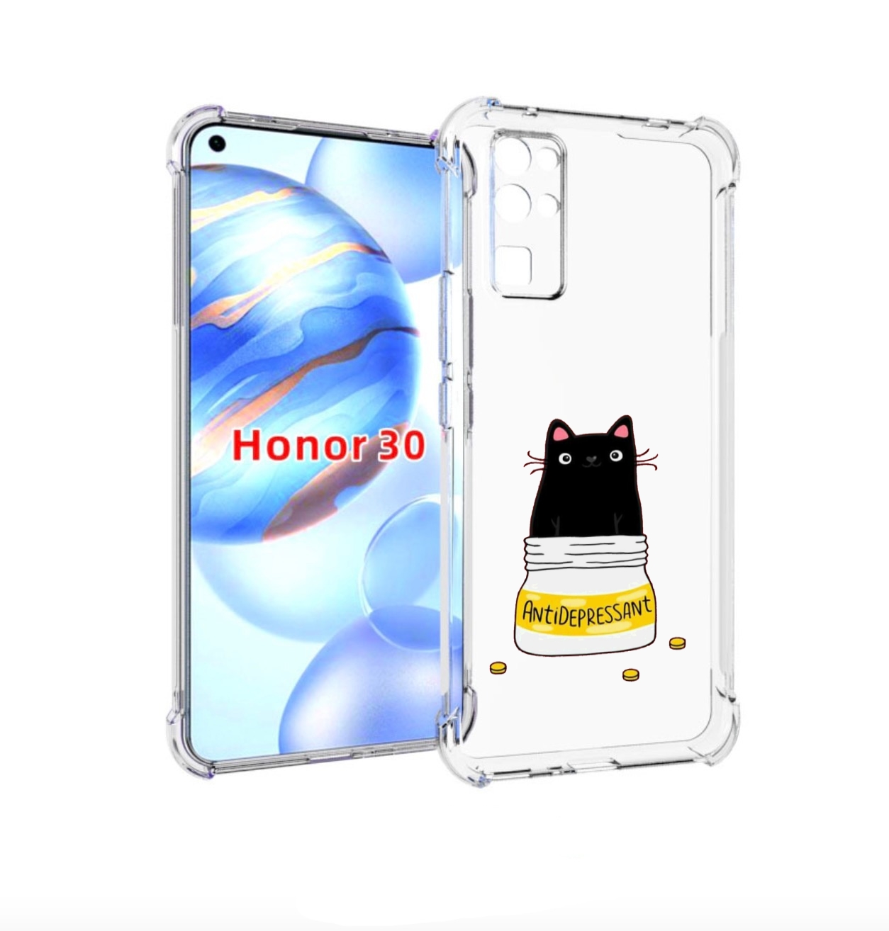 

Чехол бампер MyPads антидепрессант для Honor 30 (BMH-AN10) проти, Прозрачный, Tocco