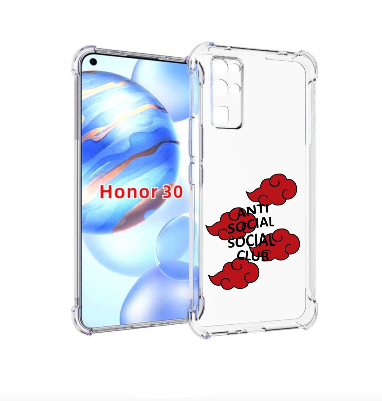 

Чехол бампер MyPads анти-социал-социал-клаб для Honor 30 (BMH-AN, Прозрачный, Tocco
