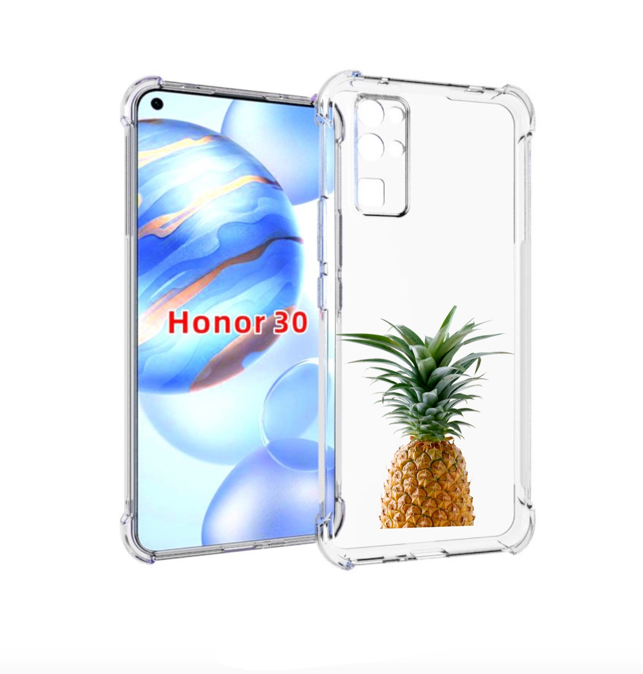 Чехол бампер MyPads ананас для Honor 30 (BMH-AN10) противоударный