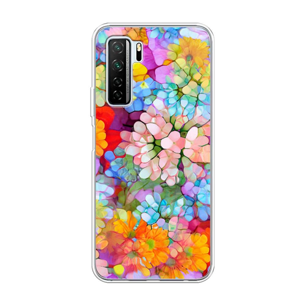 

Чехол на Honor 30S Global "Цветы витраж", Оранжевый;розовый;голубой, 6102850-3