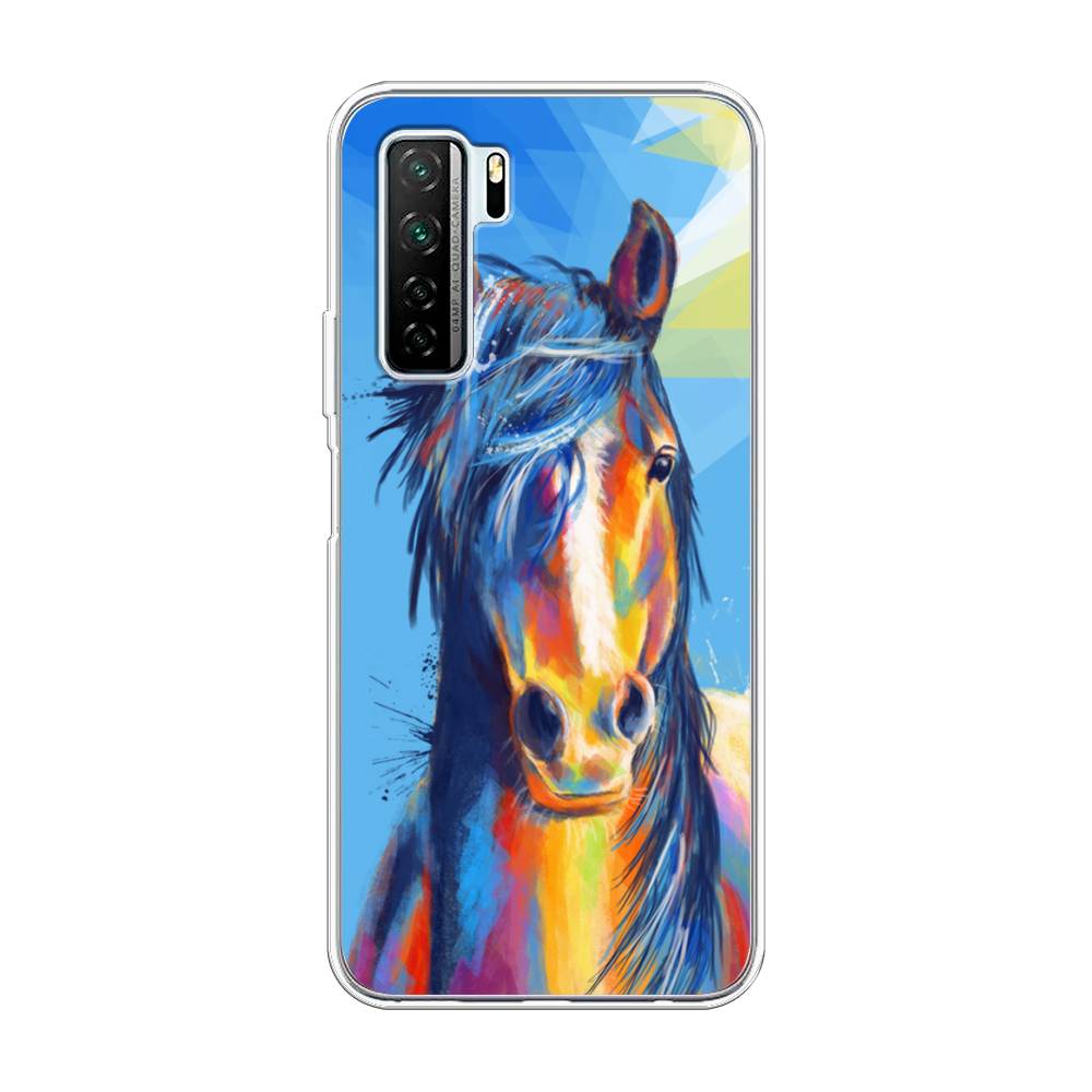 

Чехол на Honor 30S Global "Лошадь арт 3", Голубой;желтый;синий, 6102850-1