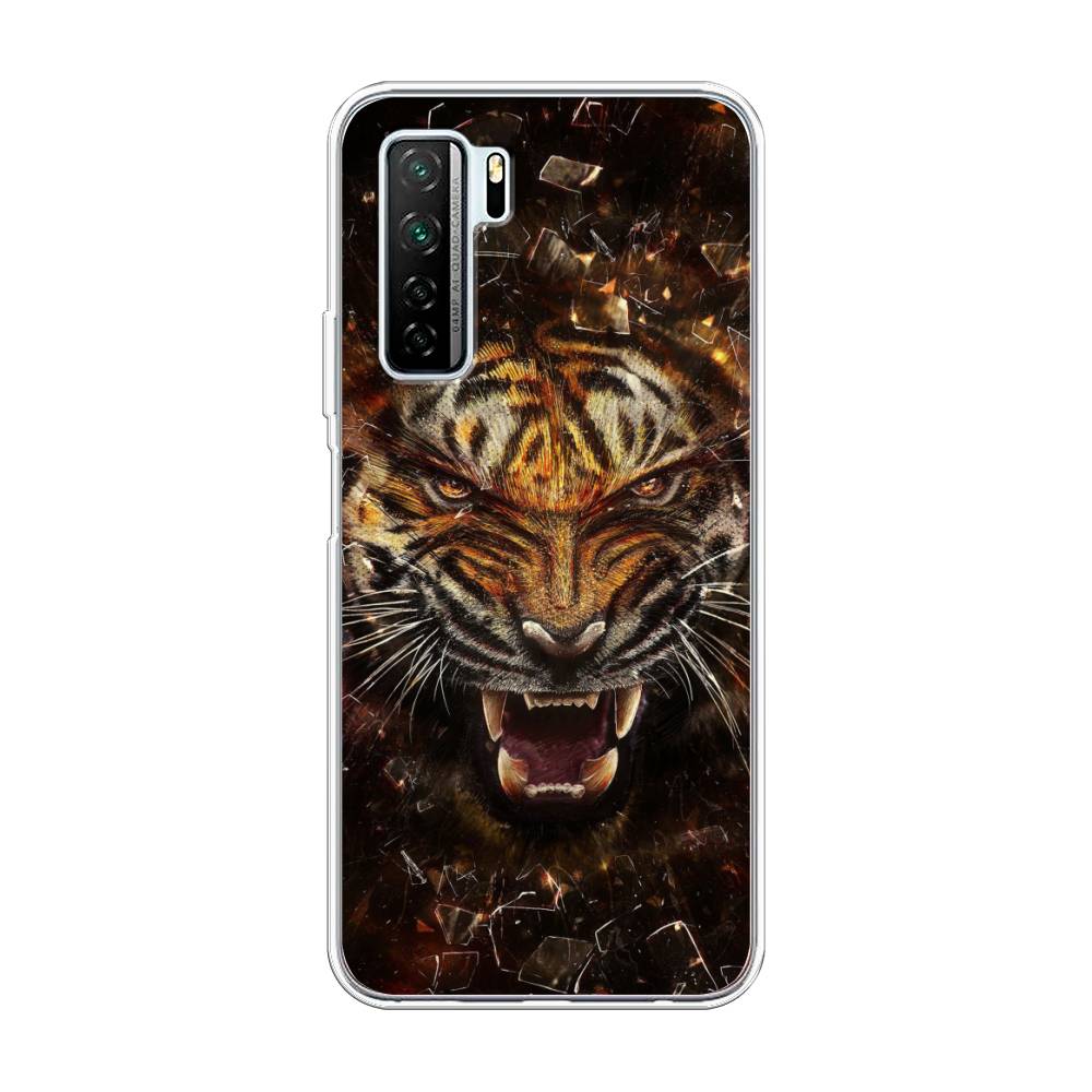 

Чехол на Honor 30S Global "Тигр осколки", Оранжевый;серый;черный, 6102850-1