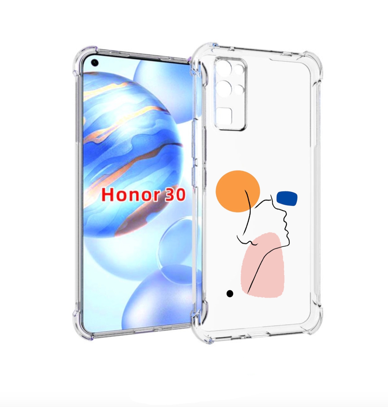 

Чехол бампер MyPads абстракция девушки женский для Honor 30 (BMH, Прозрачный, Tocco