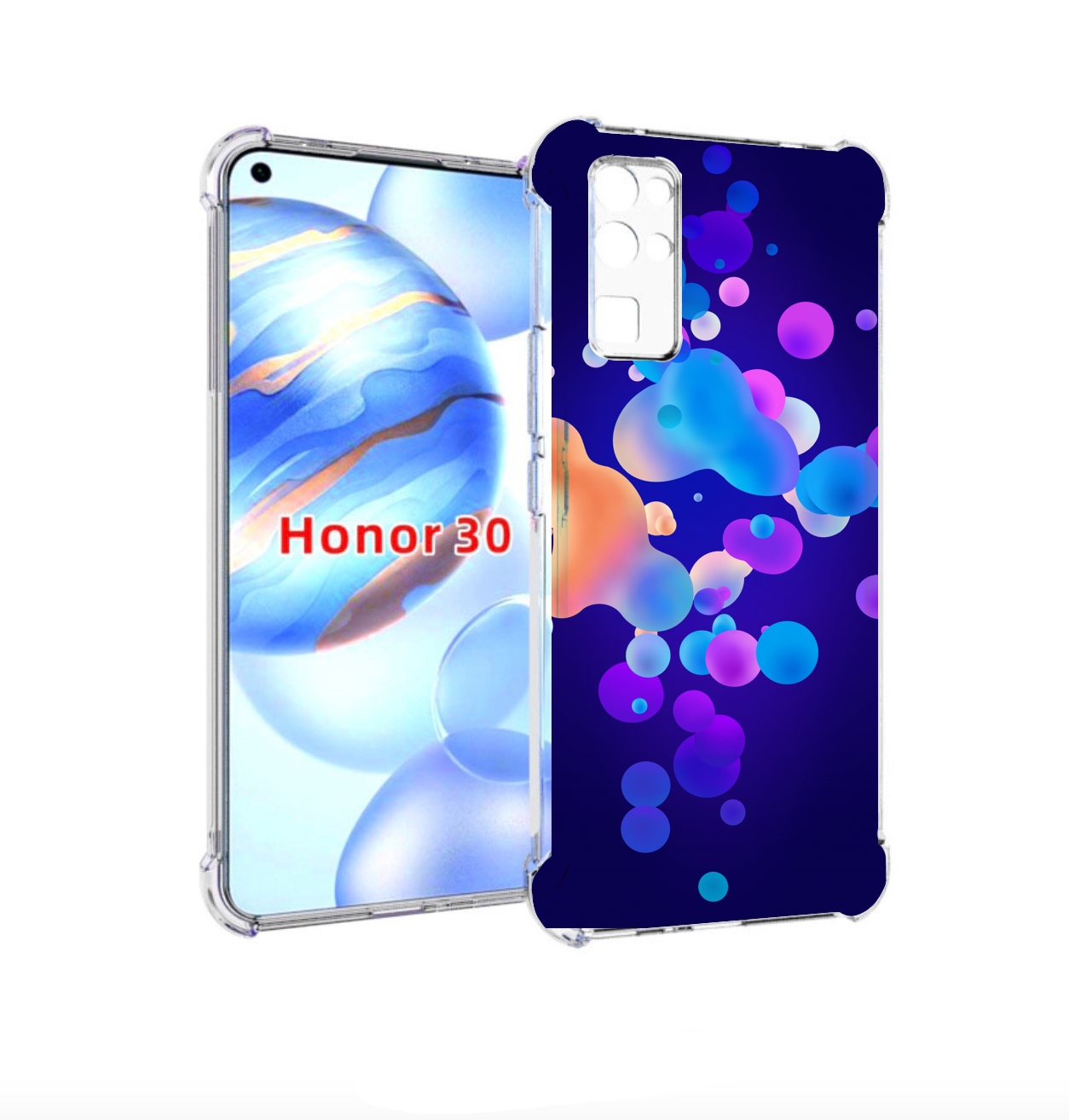 

Чехол бампер MyPads абстрактные-пузырьки для Honor 30 (BMH-AN10), Прозрачный, Tocco