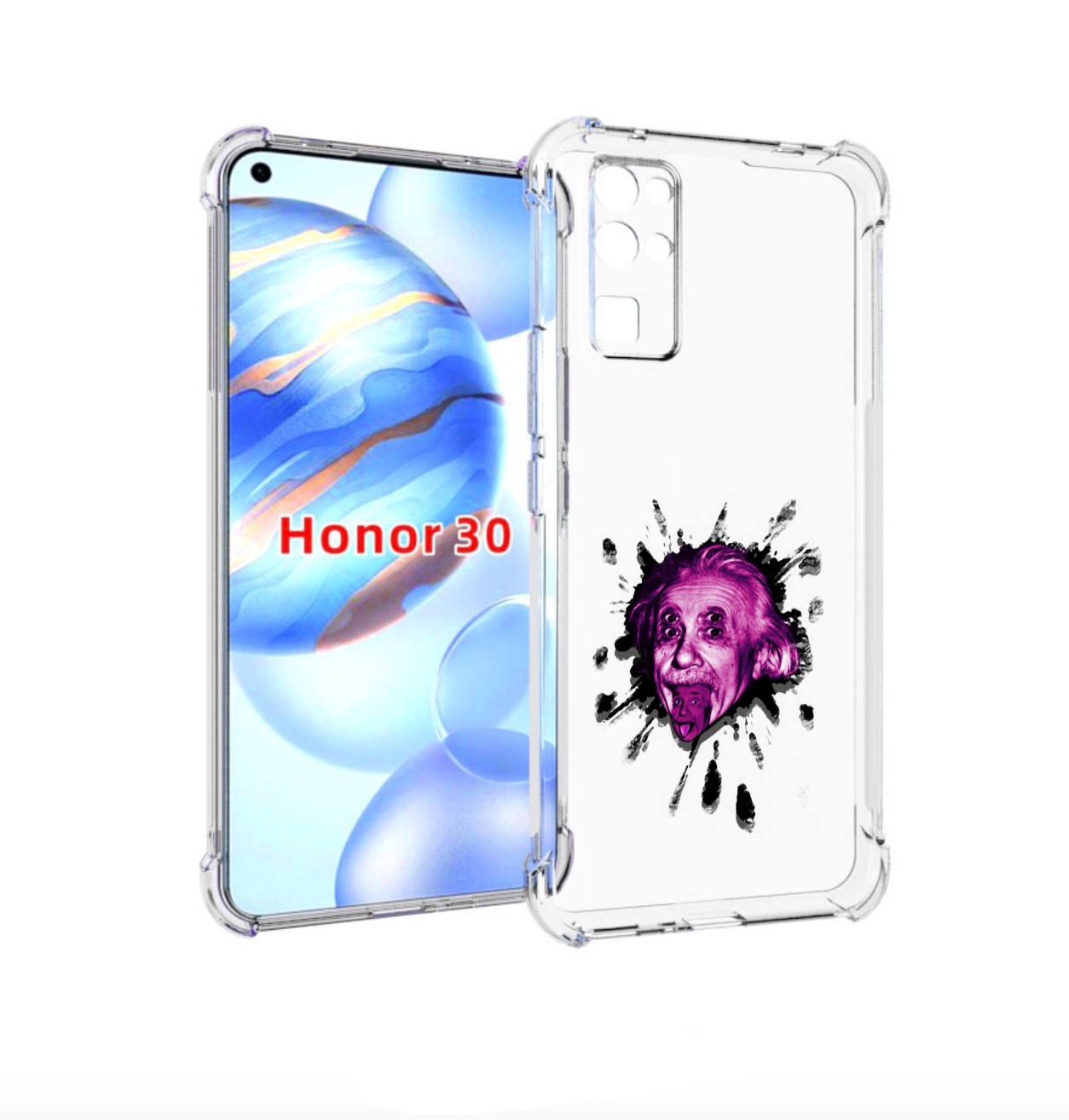 Чехол бампер MyPads Эйнштейн для Honor 30 (BMH-AN10) противоударный