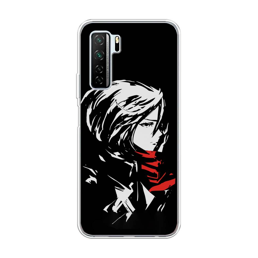 

Чехол на Honor 30S Global "Микаса минимализм", Черный;серый;красный, 6102850-4