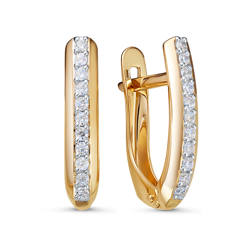 

Серьги из красного золота ЯХОНТ Золотой 245226, фианит, 245226