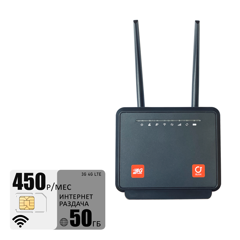 

Wi-Fi роутер Olax MC60 (komplekt-mc60-tele2-50gb-pro-sb), MC60