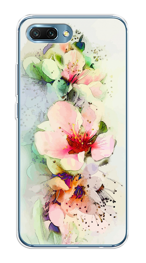 

Чехол на Honor 10 "Нежные цветы", Зеленый;розовый, 65350-2