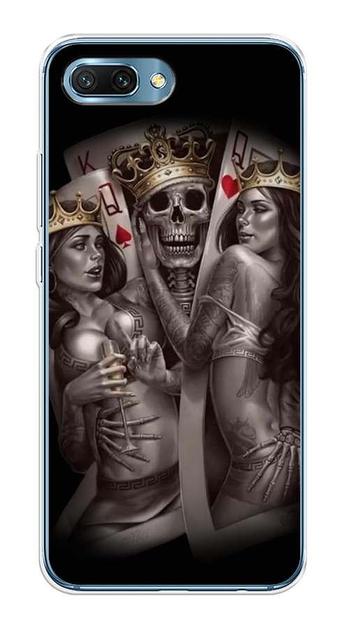 

Чехол на Honor 10 "Карты король и королевы", Серый;желтый, 65350-6