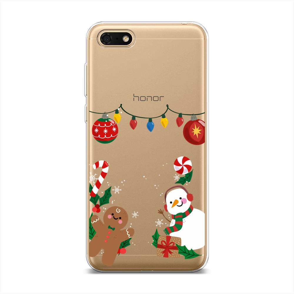 

Чехол на Huawei Honor 7A "Новогоднее настроение", Коричневый;красный;зеленый, 65250-5