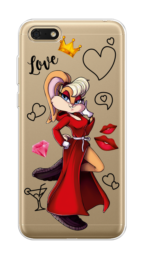 

Чехол на Honor 7A/7A Prime/Y5 Prime 2018/Y5 2018 "Rich Lola Bunny", Красный;бежевый;оранжевый, 65250-6