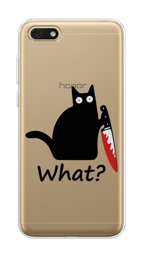 

Чехол на Honor 7A/7A Prime/Y5 Prime 2018/Y5 2018 "Котик с ножом", Черный;красный, 65250-6
