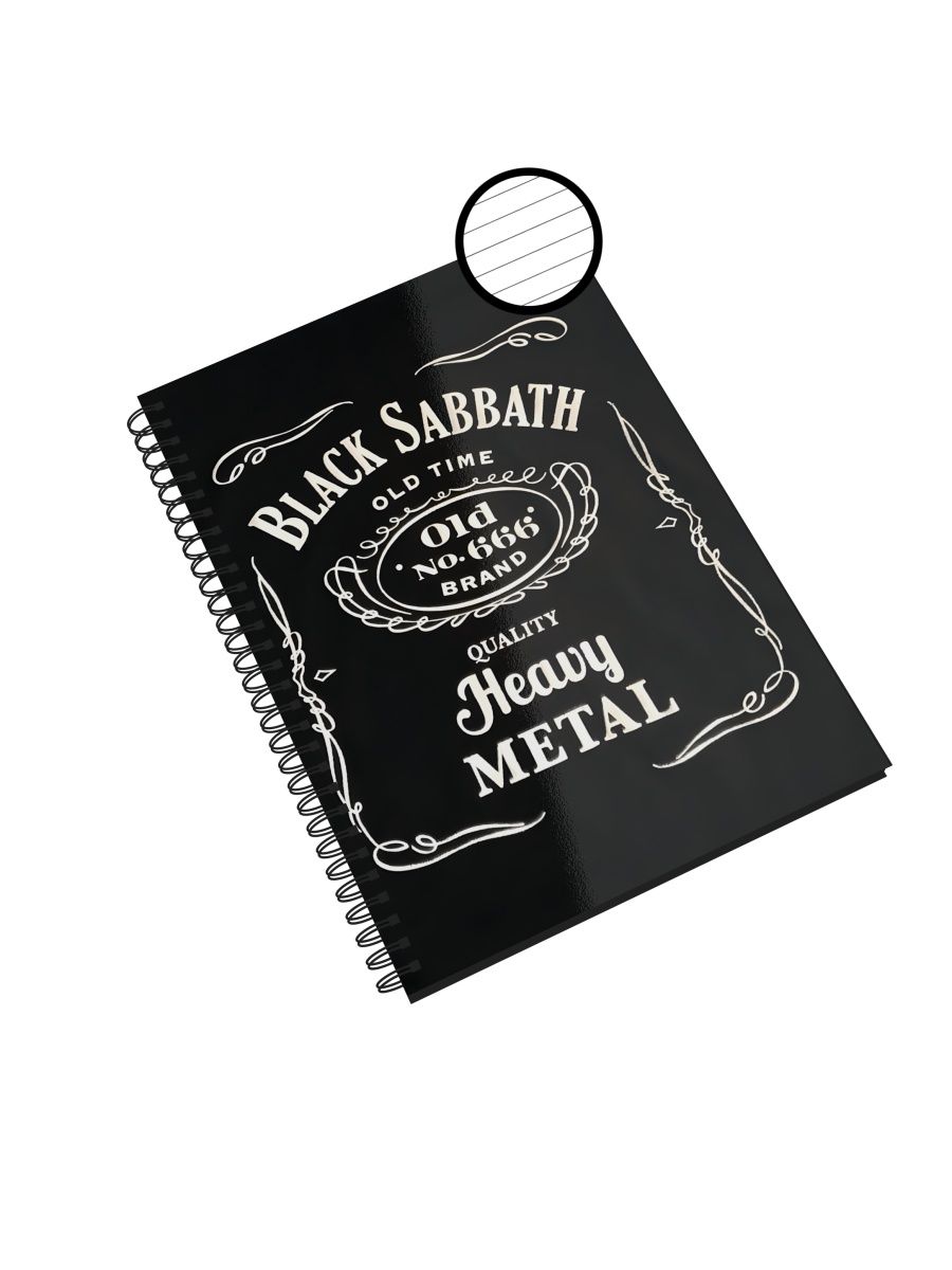 

Блокнот Каждому Своё "Black Sabbath/Рок-группа" NP-MGBSB12-A5/3 A5 48л в линейку, NP-MGBSB12-A5/3