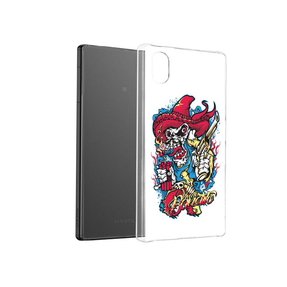 

Чехол MyPads Tocco для Sony Xperia X нарисованный скелет с писталетом, Прозрачный, Tocco