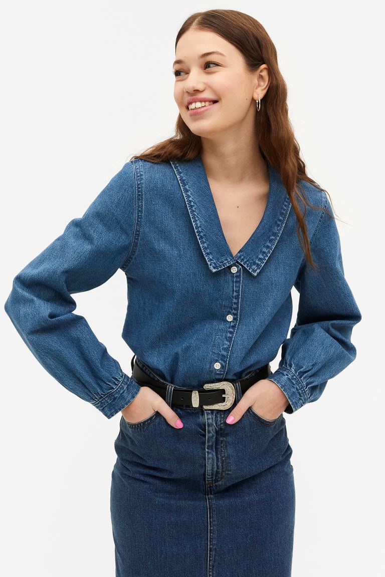 

Рубашка женская Monki 1135337002 синяя XS (доставка из-за рубежа), Синий, 1135337002