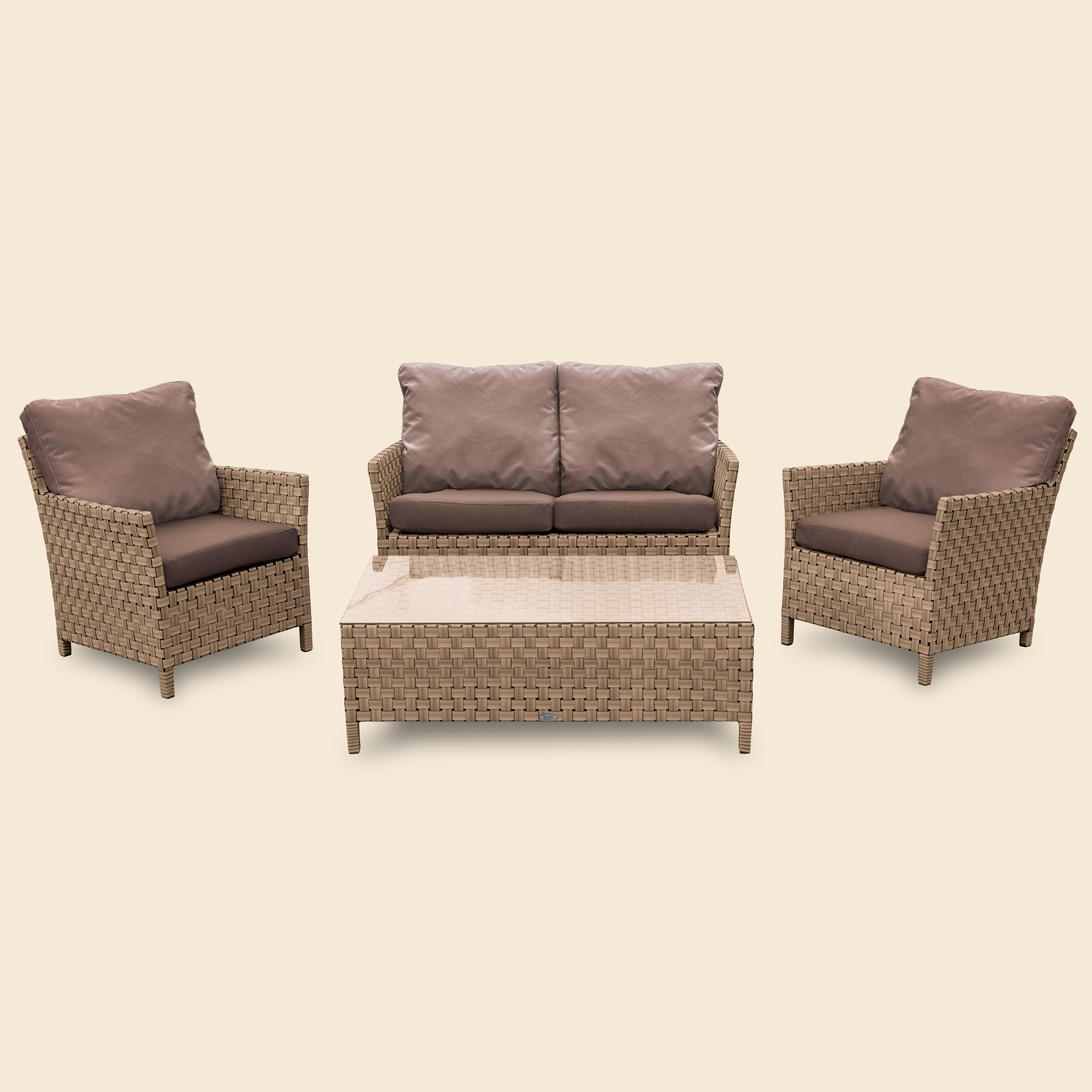 Комплект плетёный мебели из ротанга EviLine, STILO, бежевый, 180х76х74 см
