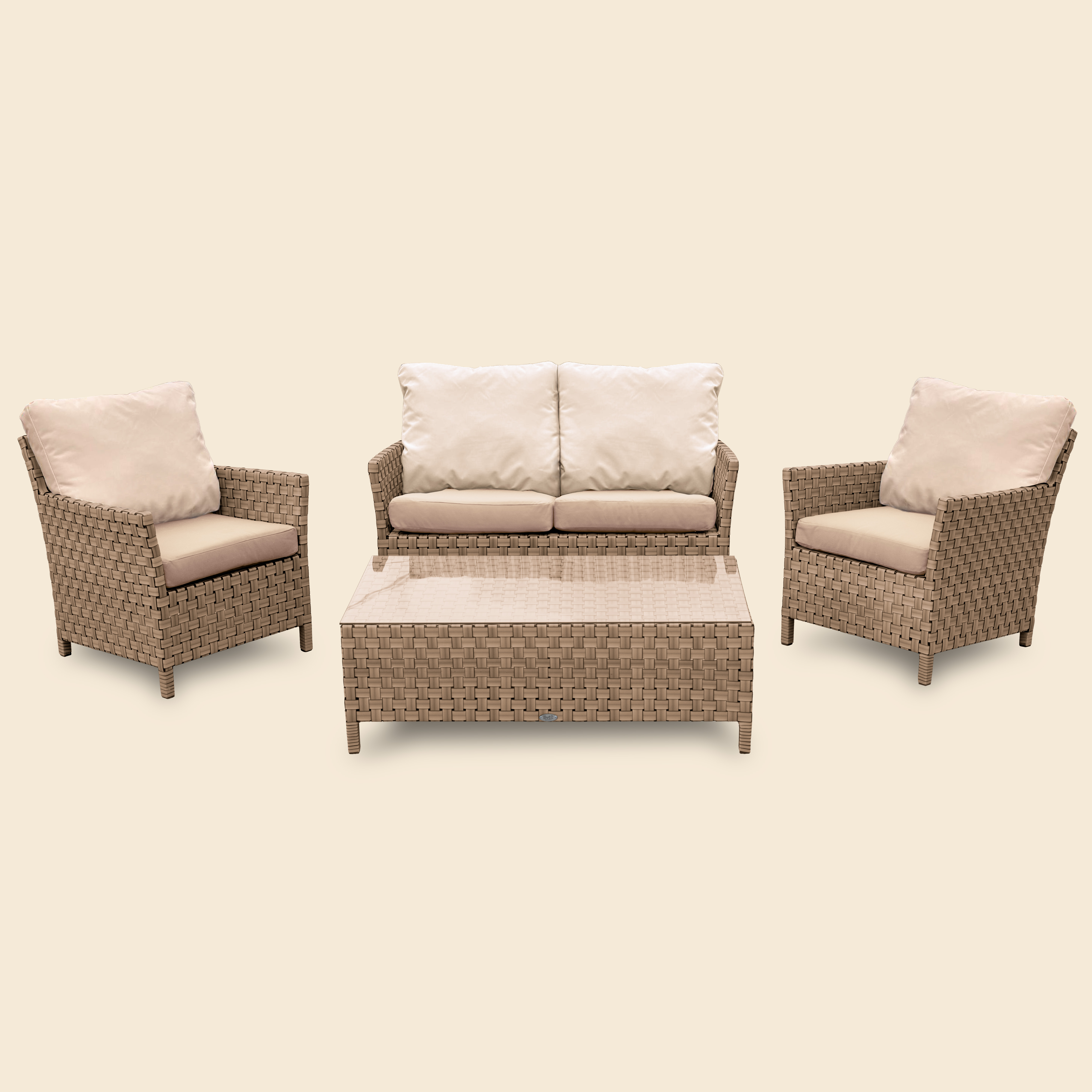 Комплект плетёный мебели из ротанга EviLine, STILO, бежевый, 180х76х74 см