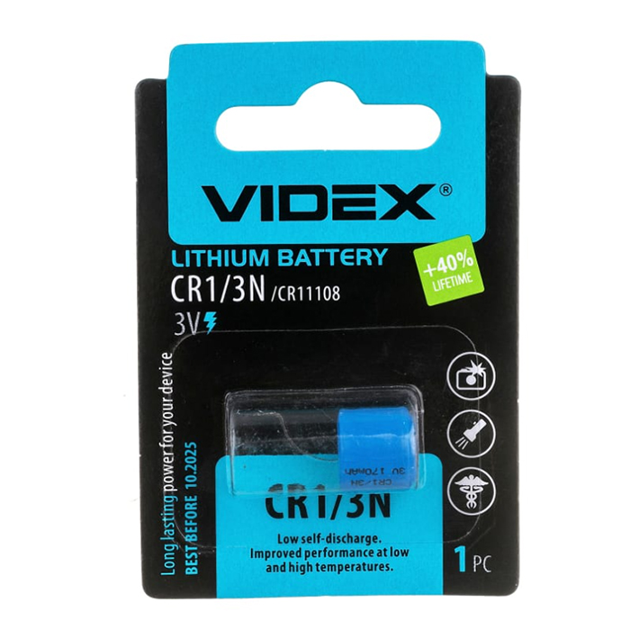

Литиевый элемент питания Videx CR1/3N 1BL 3.0V VID-CR1/3N