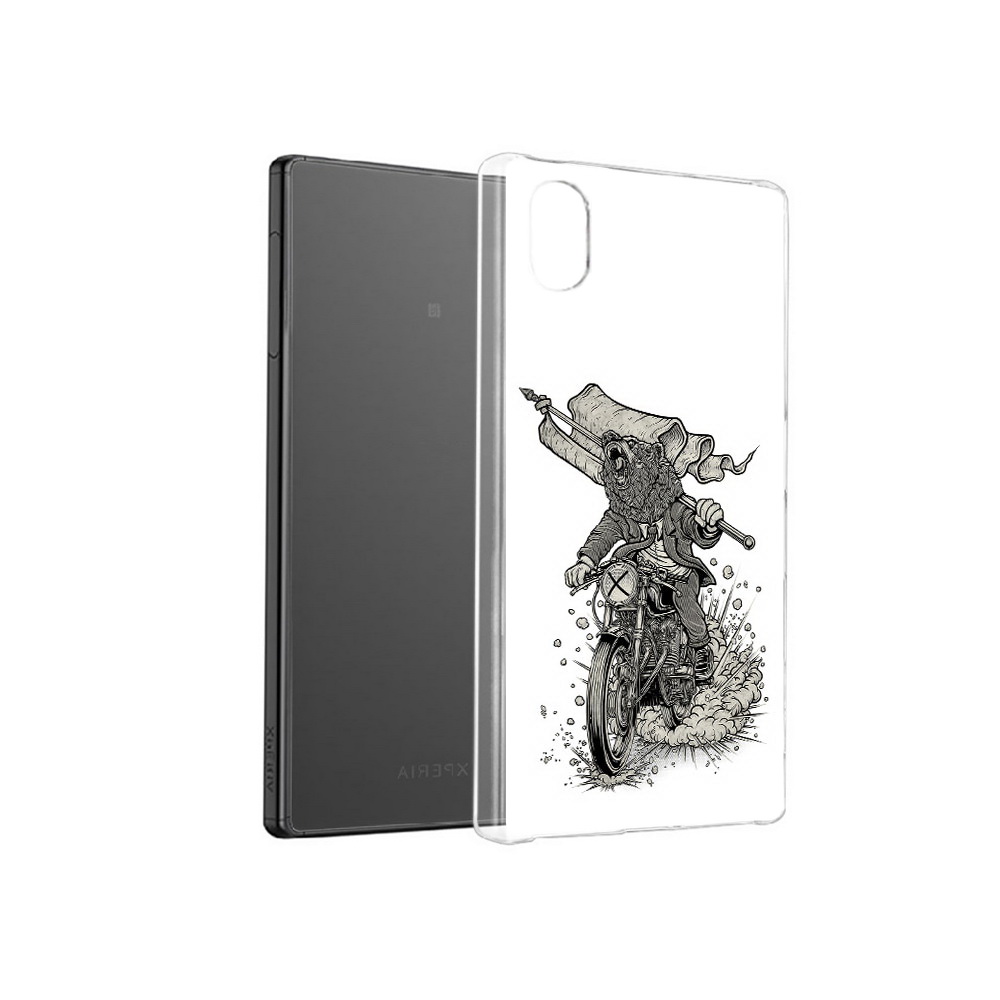 Чехол MyPads Tocco для Sony Xperia X медведь на мотоцикле