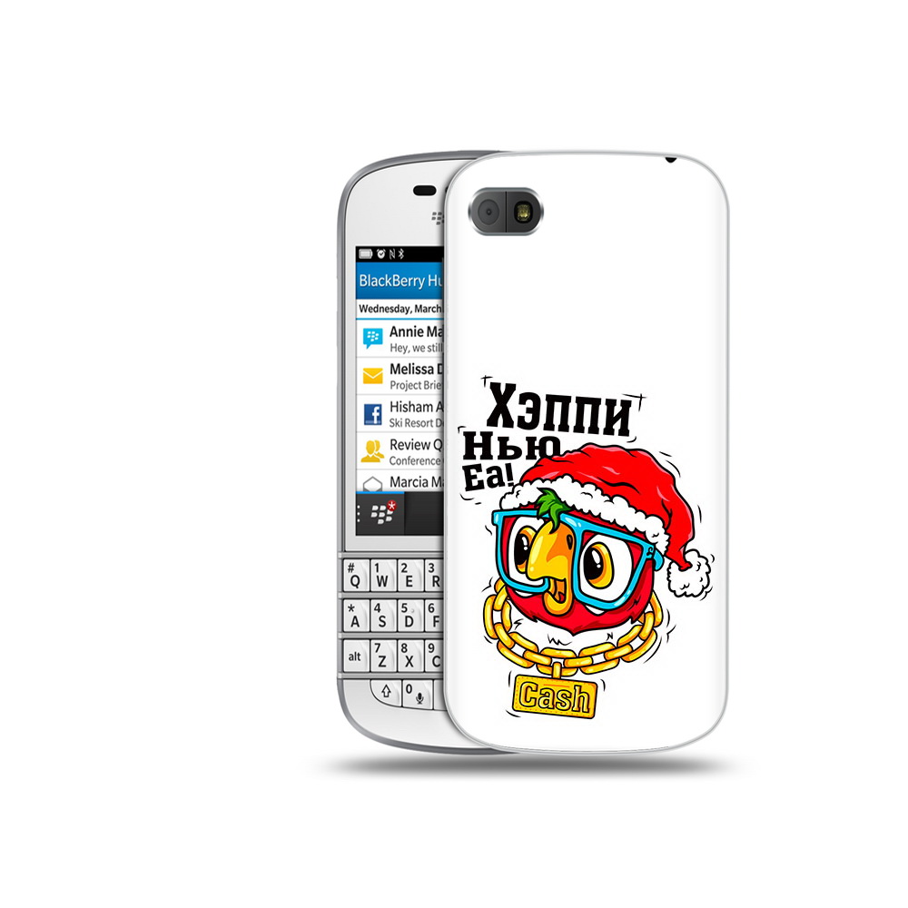 

Чехол MyPads Tocco для BlackBerry Q10 Хэппи нью еа, Прозрачный, Tocco