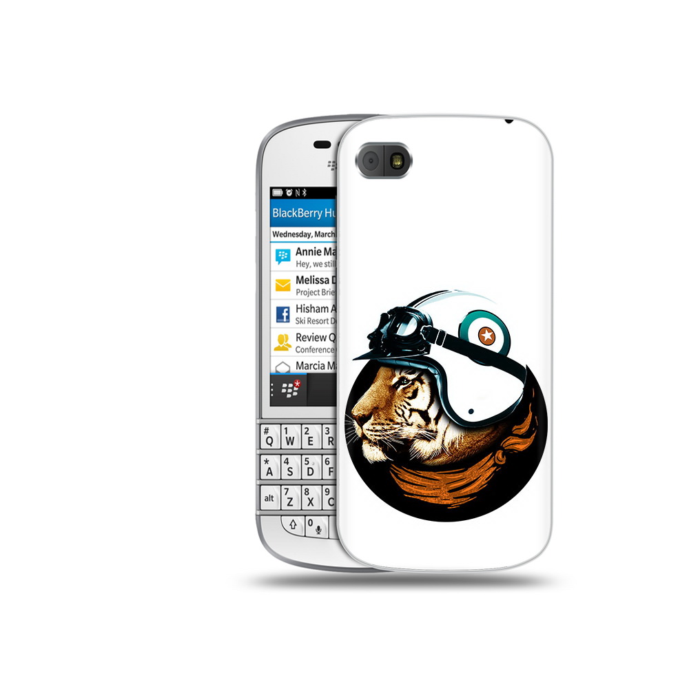 

Чехол MyPads Tocco для BlackBerry Q10 Тигр в шлеме, Прозрачный, Tocco