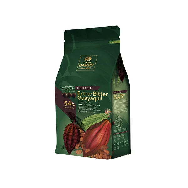 

Горький шоколад Cacao Barry EXTRA-BITTER GUAYAQUIL, 64% какао, каллеты 500 гр