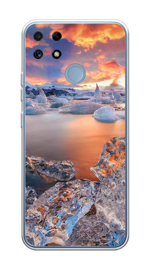 

Чехол на Realme C25/C25s "Ледники", Синий;оранжевый, 256950-2