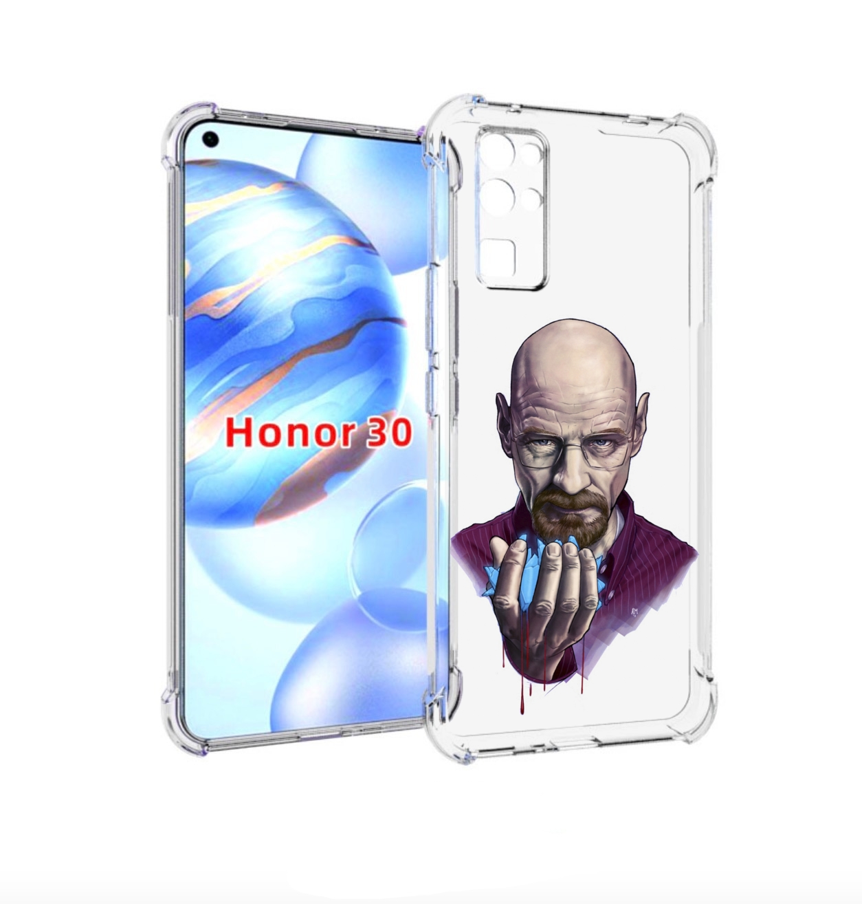 

Чехол бампер MyPads Хайзенберг для Honor 30 (BMH-AN10) противоуд, Прозрачный, Tocco