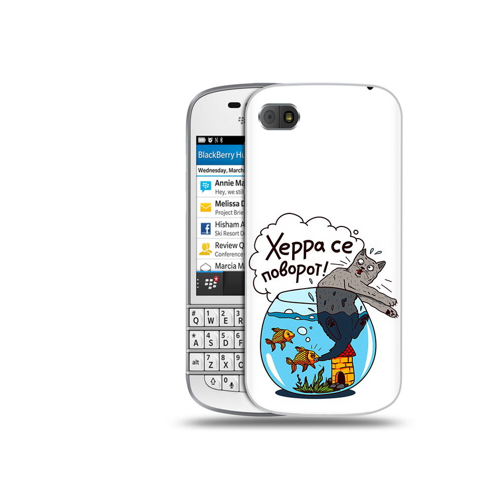 

Чехол MyPads Tocco для BlackBerry Q10 Рыбы с котом, Прозрачный, Tocco