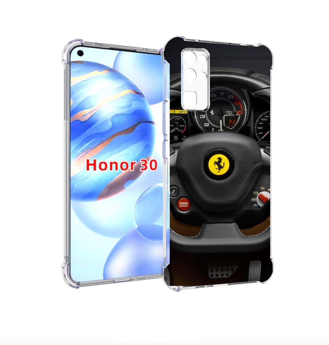 

Чехол бампер MyPads Ферарри для Honor 30 (BMH-AN10) противоударный, Прозрачный, Tocco