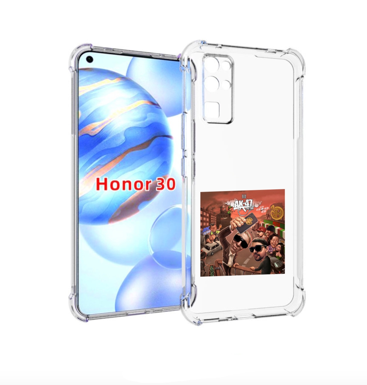 

Чехол бампер MyPads Третий АК-47 для Honor 30 (BMH-AN10) противо, Прозрачный, Tocco