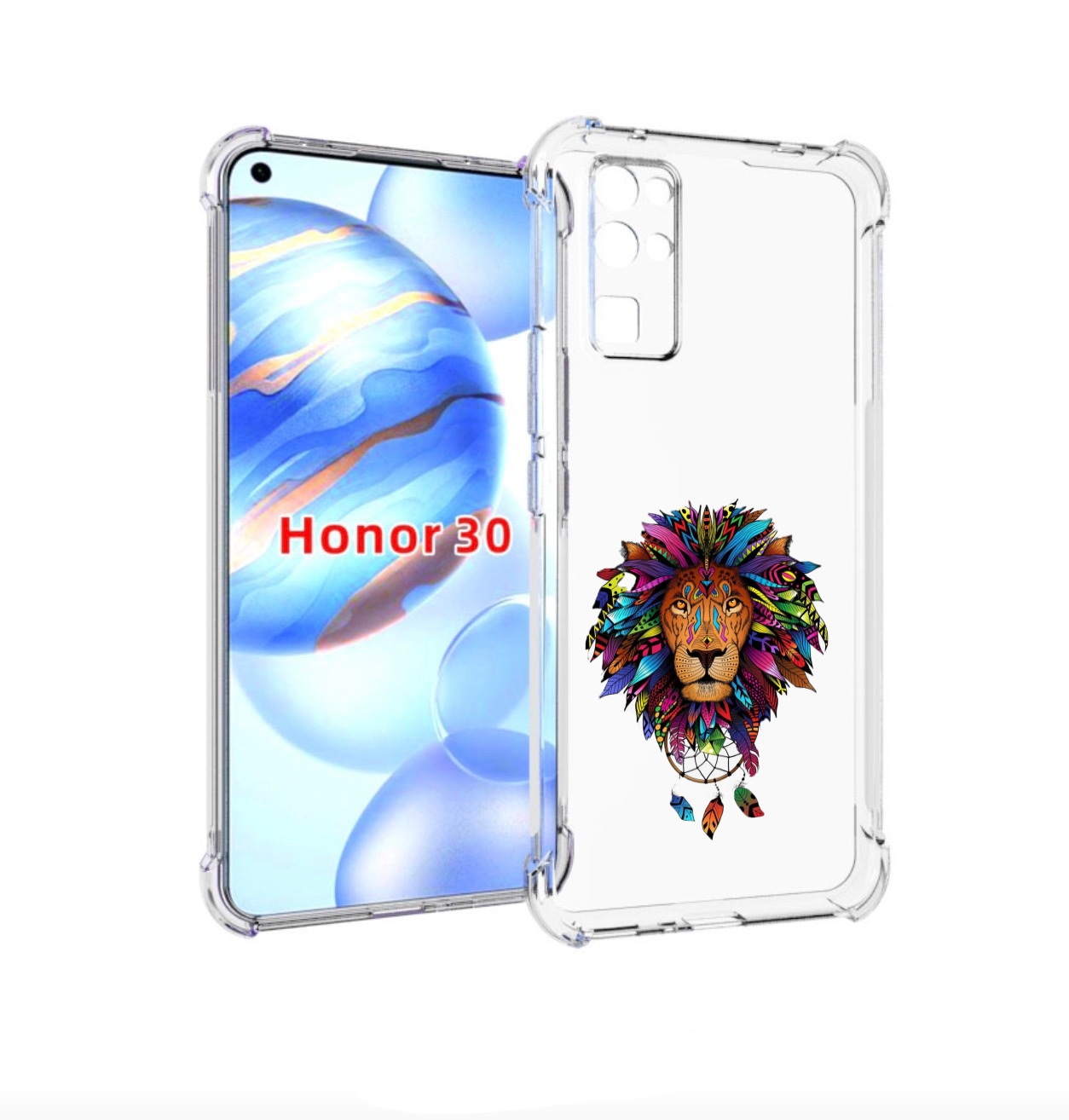 

Чехол бампер MyPads Тотемный Лев для Honor 30 (BMH-AN10) противо, Прозрачный, Tocco