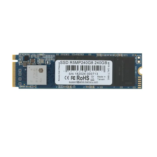 

SSD накопитель AMD Radeon R5 NVMe Series M.2 2280 240 ГБ (R5MP240G8), Radeon R5 NVMe Series